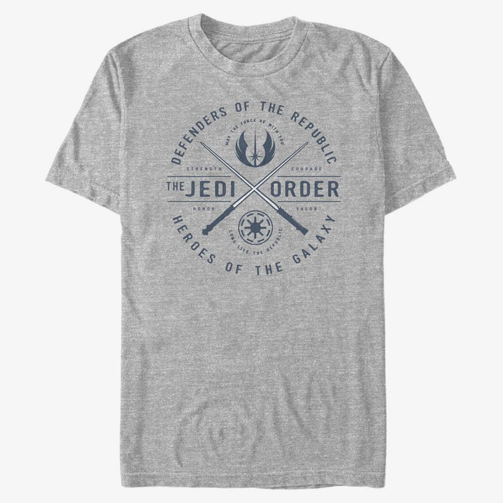 T-shirts Merch Star Wars: Clone Wars - Sabers Emblem Unisex T-Shirt Heather Grey