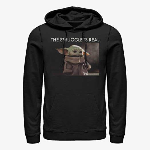 Sweatshirt Merch Star Wars: The Mandalorian - Baby Yoda Meme Unisex Hoodie Black
