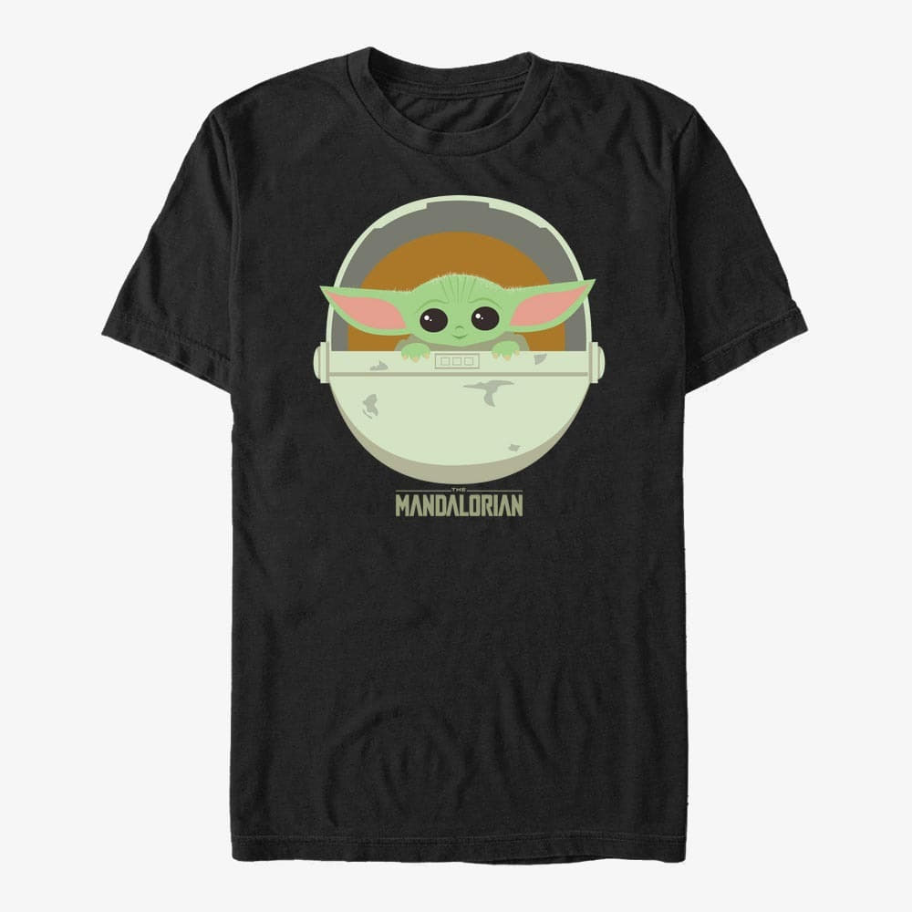 Tricouri Merch Star Wars: The Mandalorian - The Child Cute Bassinet Unisex T-Shirt Black