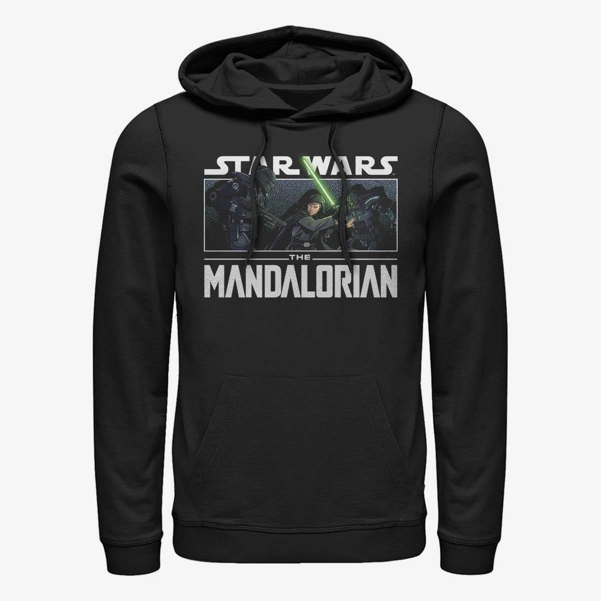 Hættetrøjer og sweatshirts Merch Star Wars: The Mandalorian - Luke VS Dark Troopers Unisex Hoodie Black