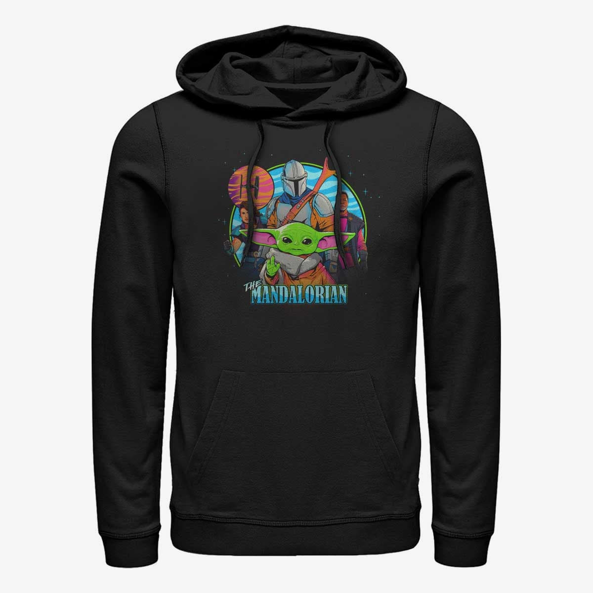 Hoodies and sweatshirts  Merch Star Wars: Mandalorian - FLOURO MANDO Unisex Hoodie Black