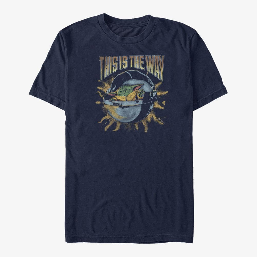 T-shirts Merch Star Wars: The Mandalorian - Rock Child Pod Unisex T-Shirt Navy Blue