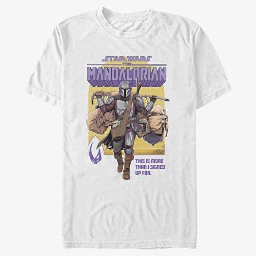 T-shirt Merch Star Wars: The Mandalorian - Signed Up Mando Unisex T-Shirt White