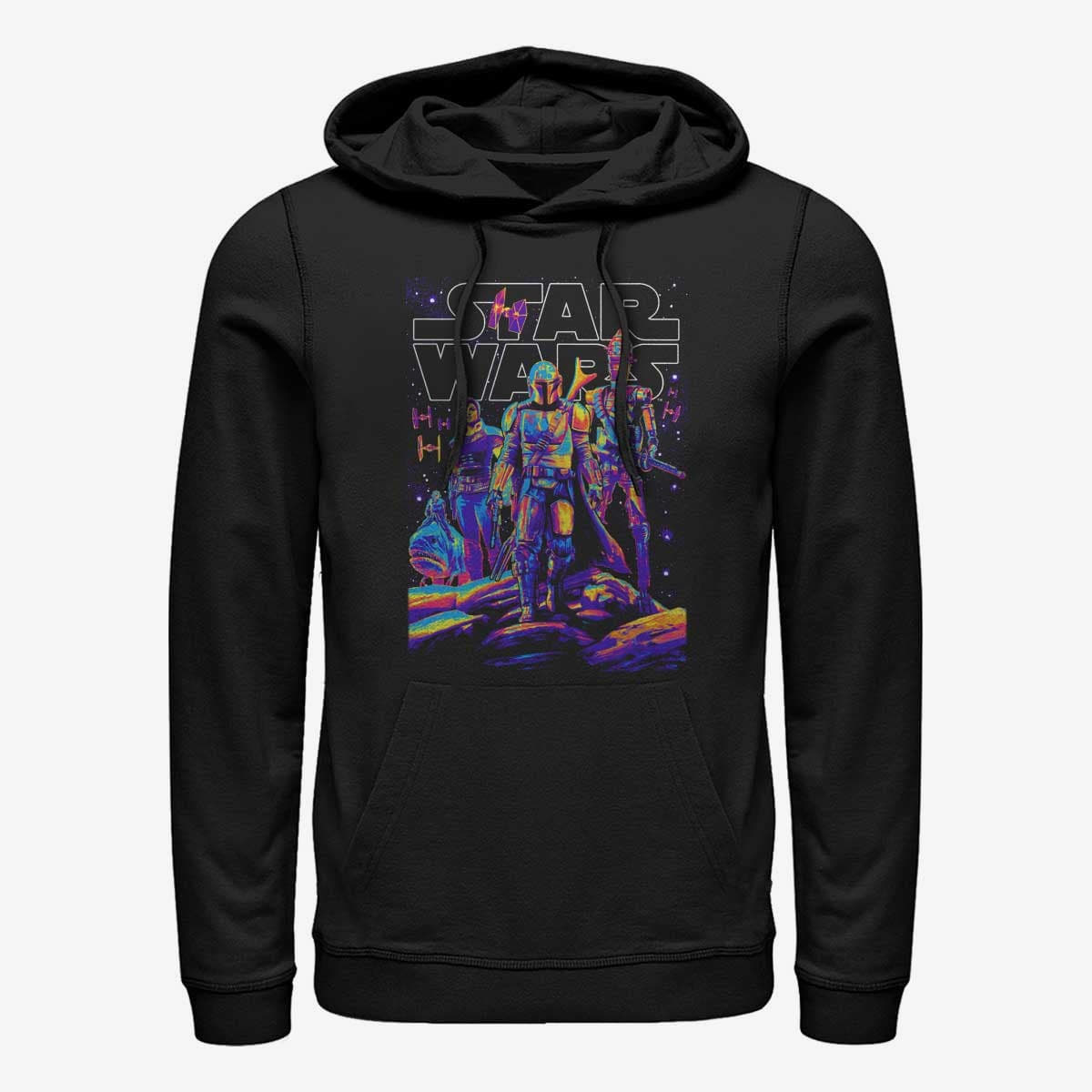 Hættetrøjer og sweatshirts Merch Star Wars: Mandalorian - Light It Up Unisex Hoodie Black