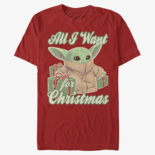 T-shirt Merch Star Wars: The Mandalorian - Christmas Baby Unisex T-Shirt Red