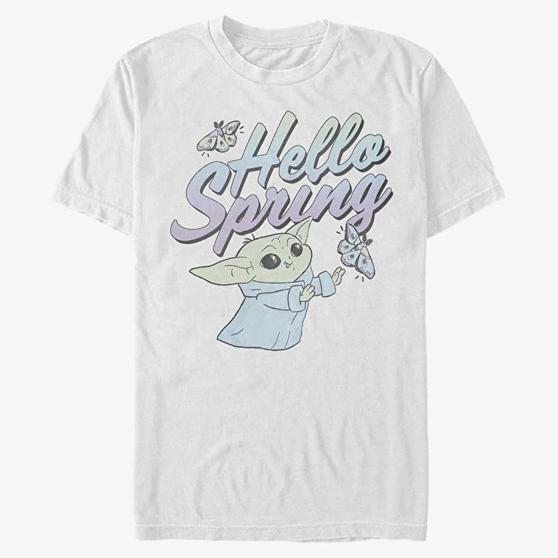 T-särk Merch Star Wars: The Mandalorian - Hello Spring Unisex T-Shirt White
