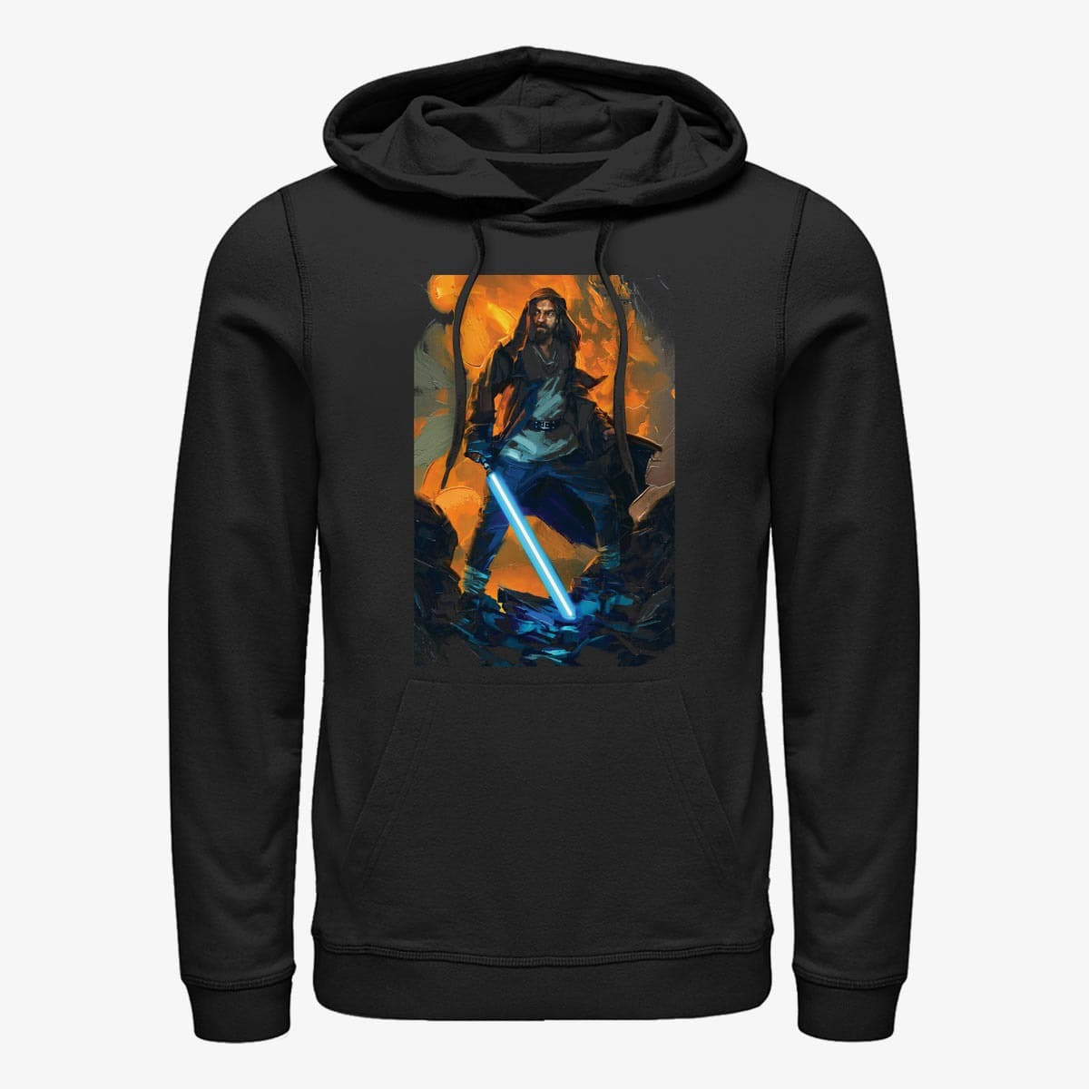 Mikiny Merch Star Wars Obi-Wan - Kenobi Paint Unisex Hoodie Black