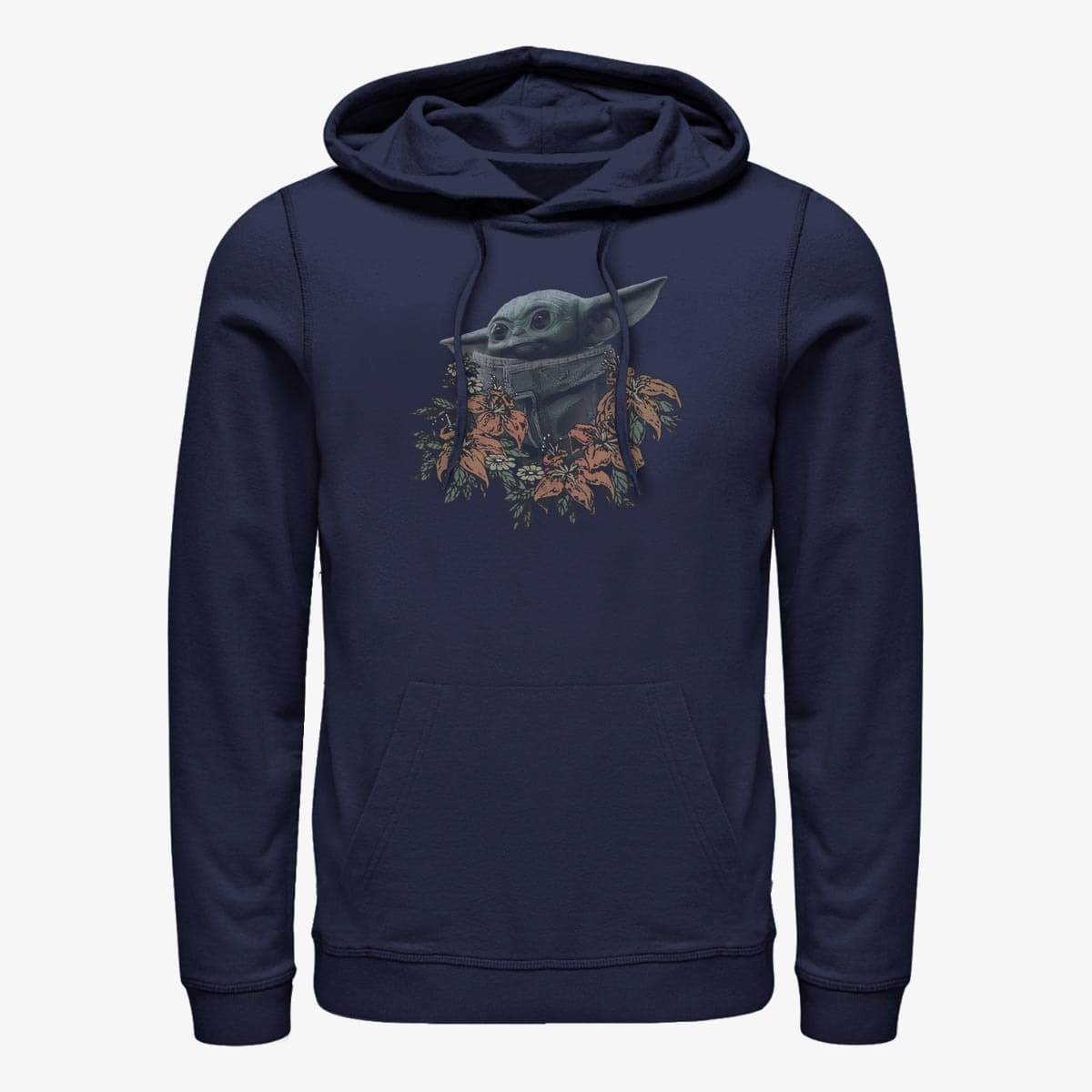 Bluzy Merch Star Wars: The Mandalorian - FLOWER CHILD Unisex Hoodie Navy Blue