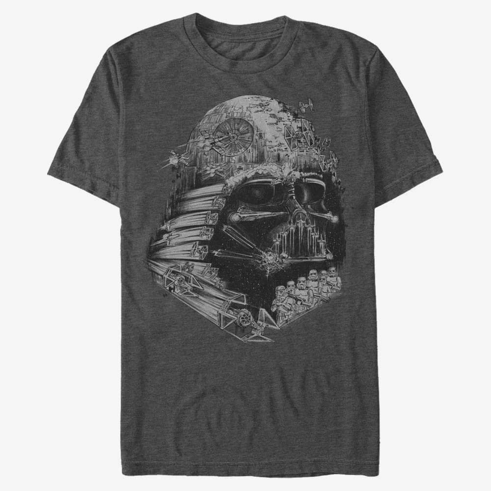 T-shirts Merch Star Wars: Classic - Empire Head Unisex T-Shirt Dark Heather Grey