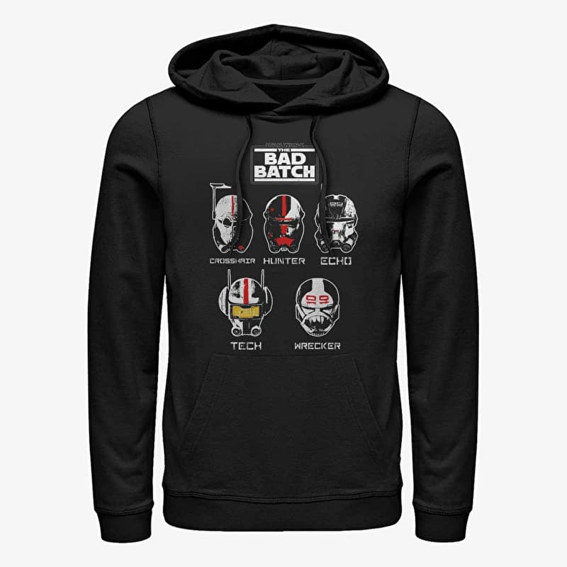 Sweatshirt Merch Star Wars: The Bad Batch - Helmet Group Unisex Hoodie Black