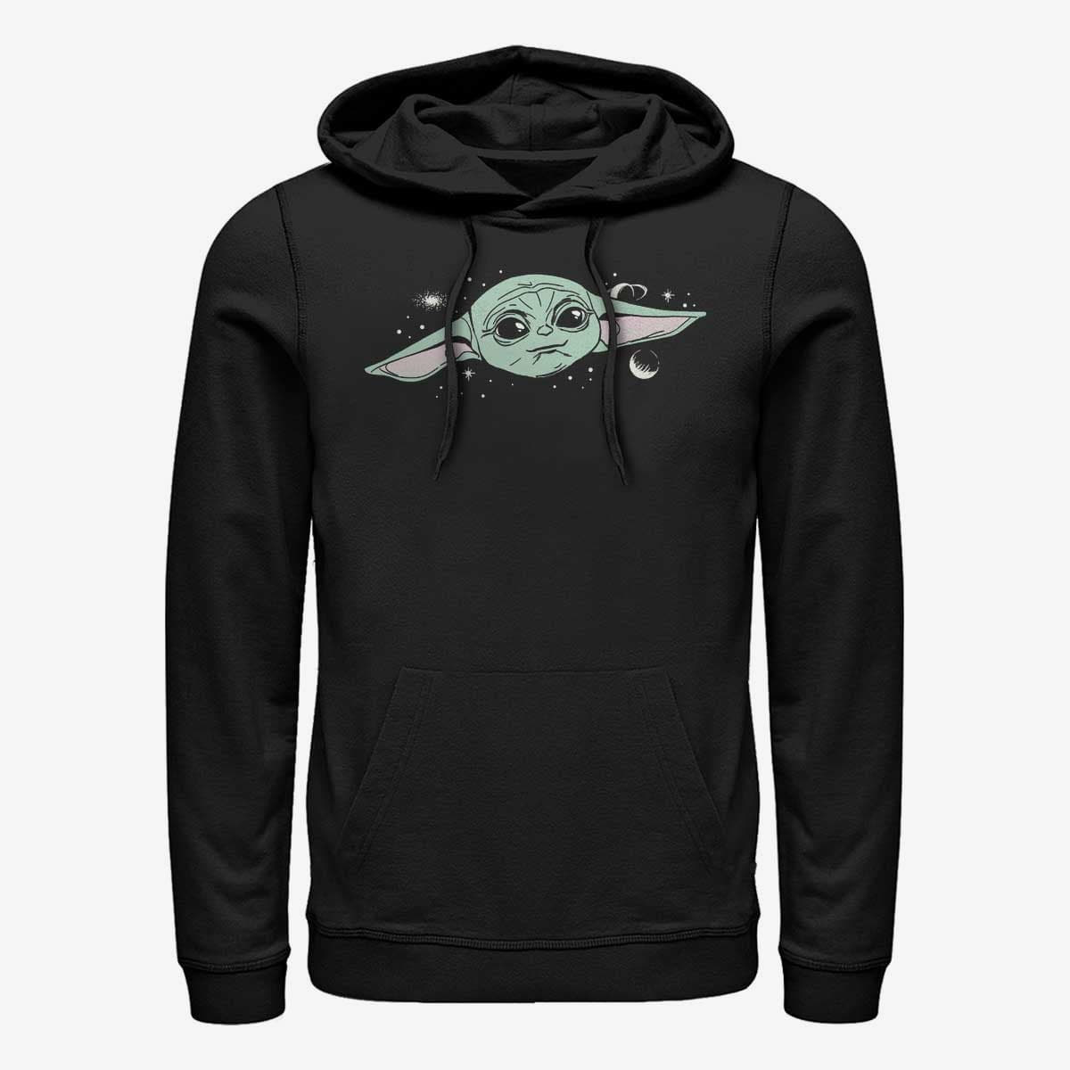 Hættetrøjer og sweatshirts Merch Star Wars: The Mandalorian - Cute Big Face Unisex Hoodie Black