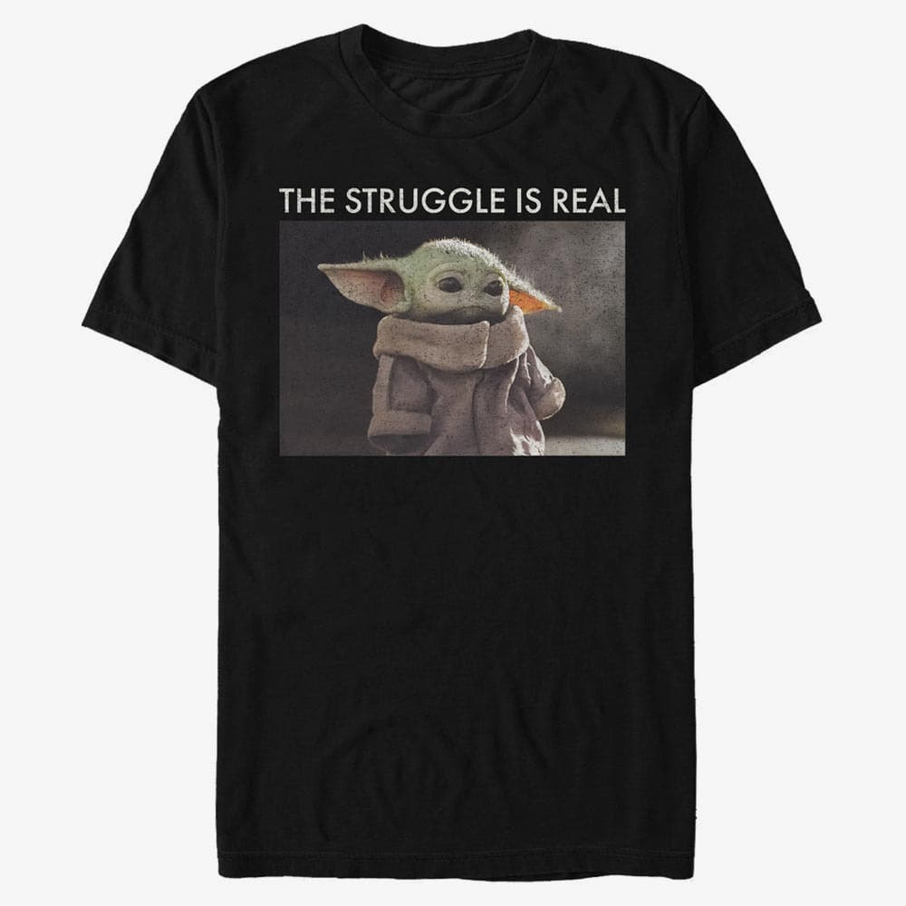 Tricouri Merch Star Wars: The Mandalorian - Baby Yoda Meme Unisex T-Shirt Black