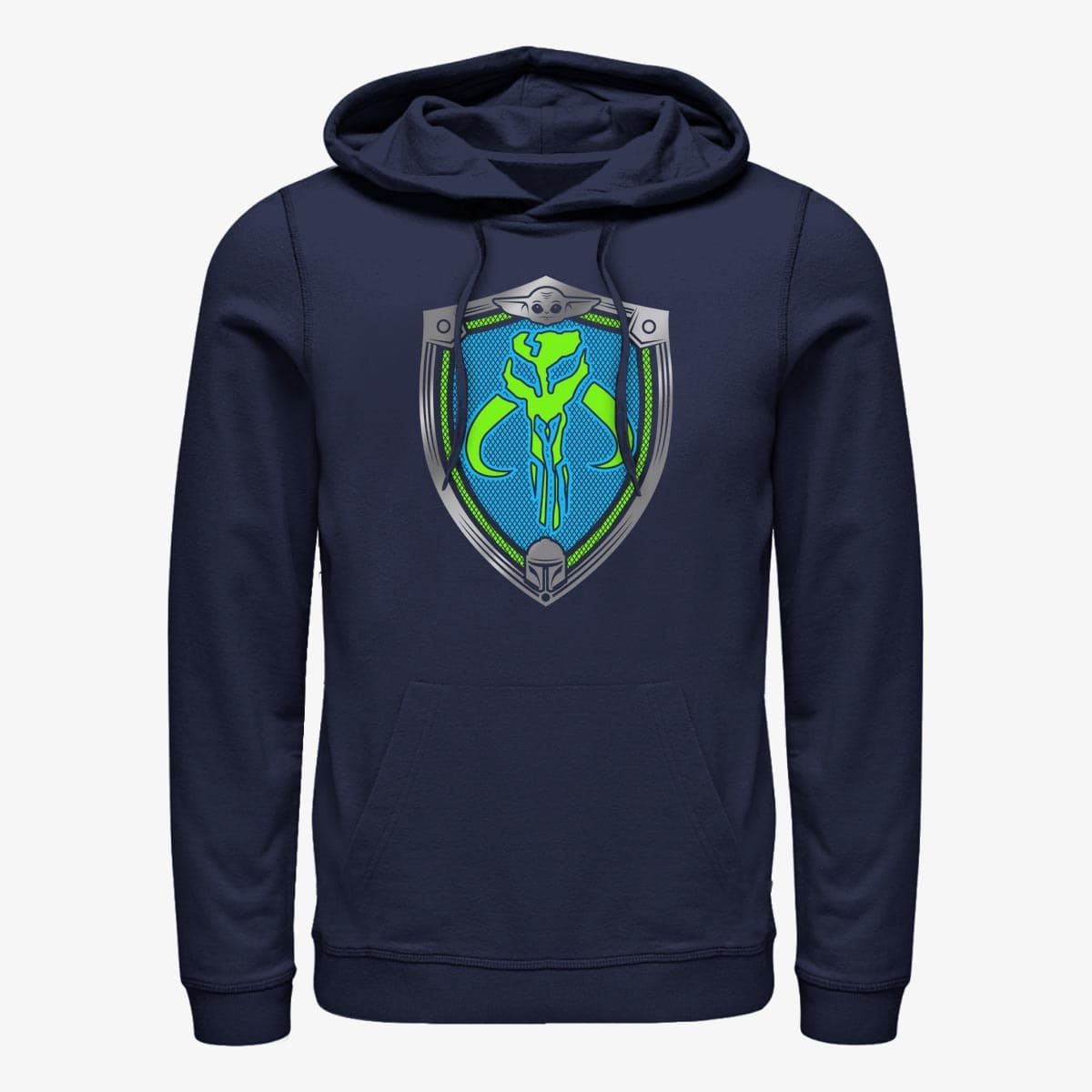 Hoodies and sweatshirts  Merch Star Wars: The Mandalorian - MANDO SHIELD Unisex Hoodie Navy Blue