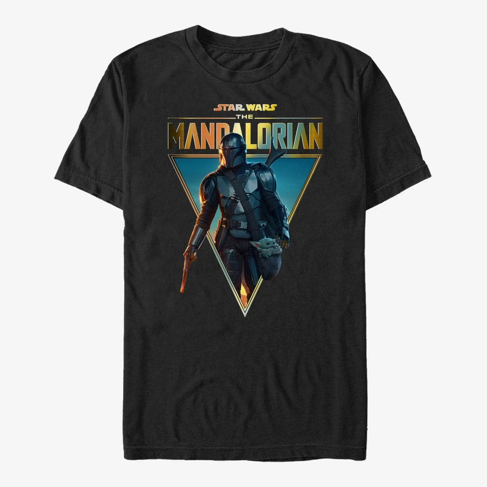 Tricouri Merch Star Wars: The Mandalorian - S02 Poster Unisex T-Shirt Black