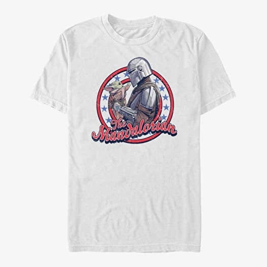 T-shirt Merch Star Wars: Classic - Mando And Grogu Unisex T-Shirt White