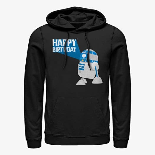 Mikina Merch Star Wars: Classic - R2D2 Happy B Day Unisex Hoodie Black