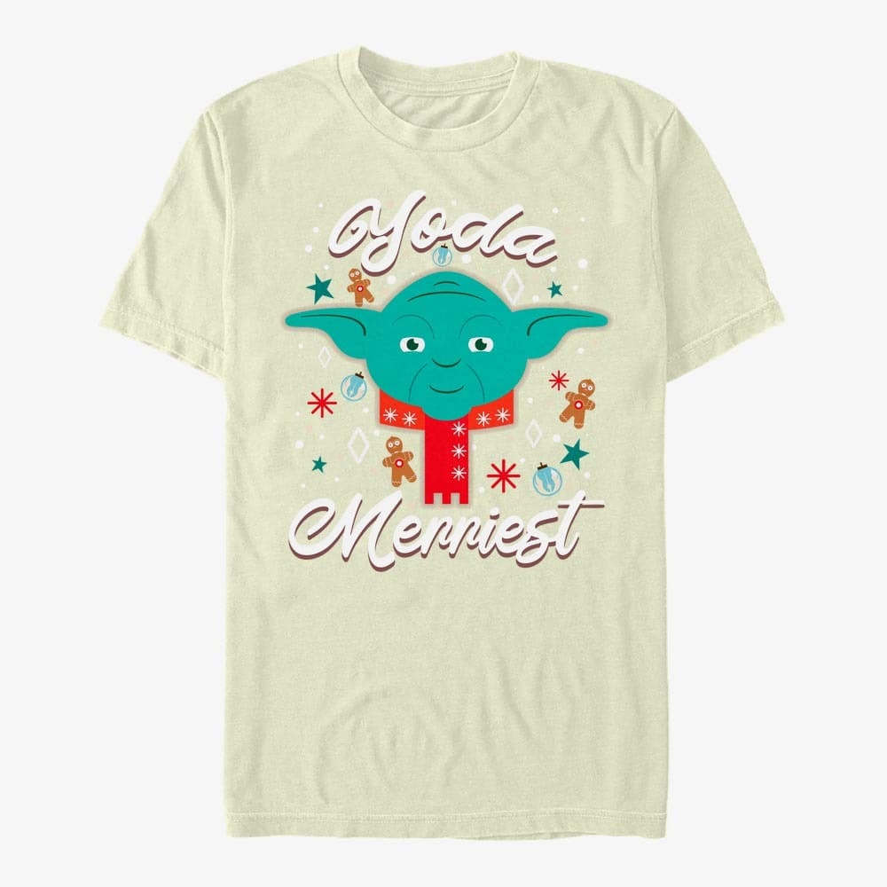 Camisetas Merch Star Wars: Classic - Yoda Merriest Unisex T-Shirt Natural