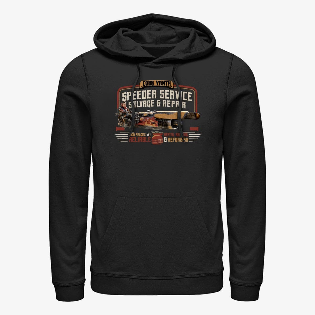 Hoodies and sweatshirts  Merch Star Wars: The Mandalorian - Vanth Speeder Service Unisex Hoodie Black