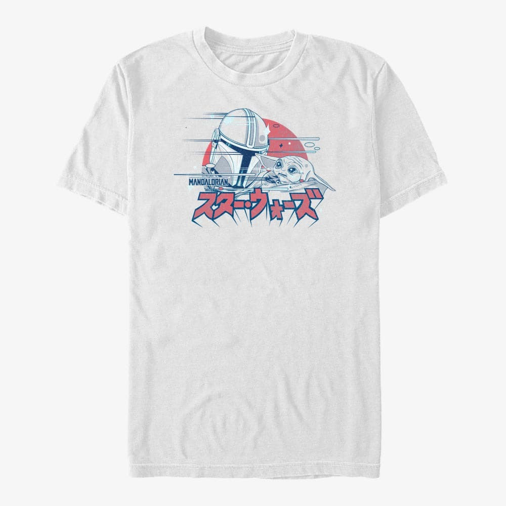 Majice Merch Star Wars: The Mandalorian - MANDO KANJI Unisex T-Shirt White