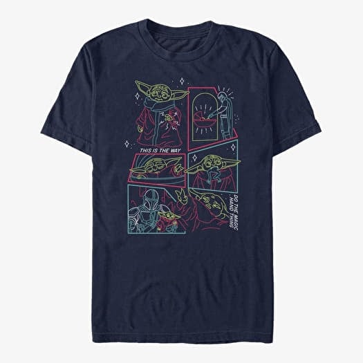 T-shirt Merch Star Wars: The Mandalorian - Mono Mando Unisex T-Shirt Navy Blue