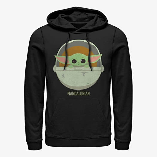 Kampsun Merch Star Wars: Mandalorian - The Child Cute Bassinet Unisex Hoodie Black