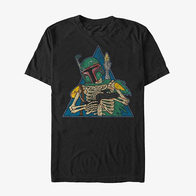 T-shirt Merch Star Wars: Classic - Skeleton Boba Unisex T-Shirt Black