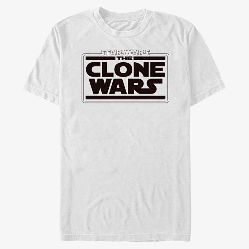 Póló Merch Star Wars: Clone Wars - Clone Wars Logo Unisex T-Shirt White