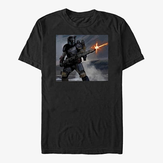 T-shirt Merch Star Wars: The Mandalorian - Mando Fire Unisex T-Shirt Black