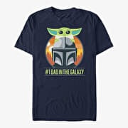 Merch Star Wars: The Mandalorian - Mando Piggy Back Unisex T-Shirt Navy Blue