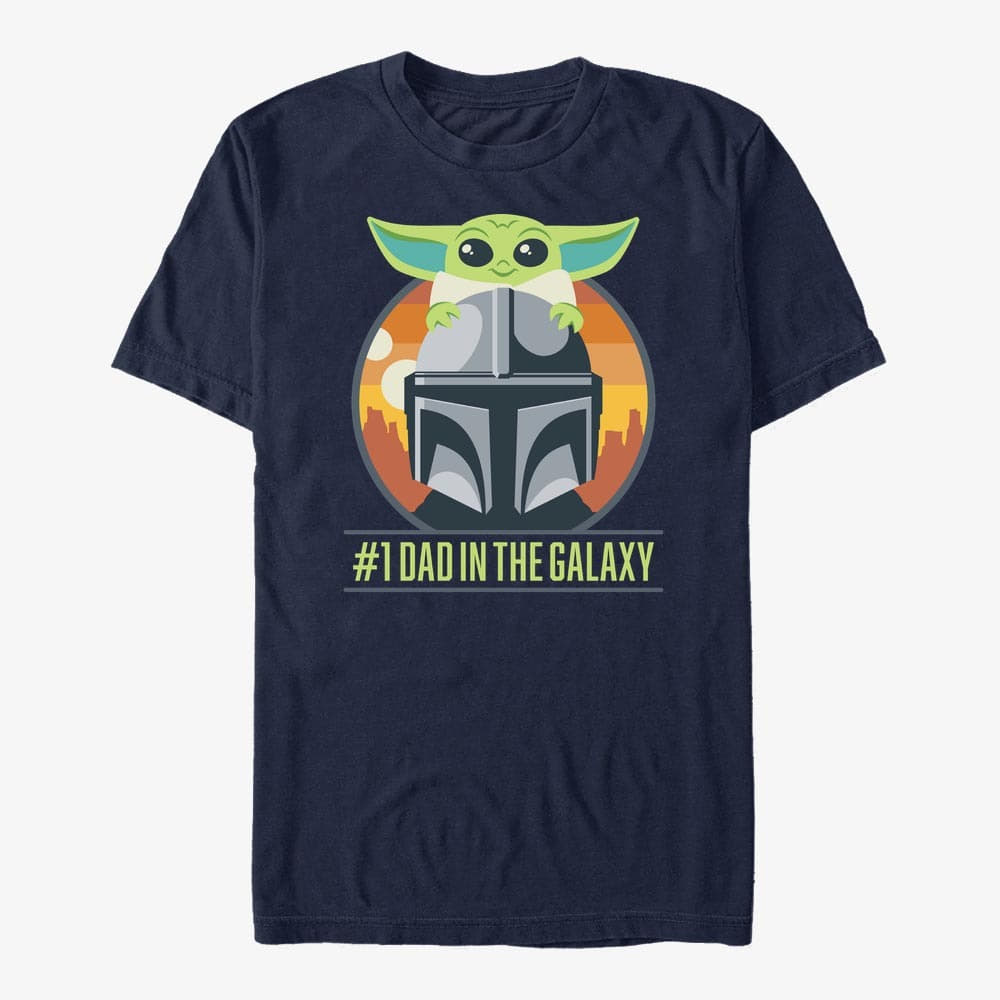 T-shirts Merch Star Wars: The Mandalorian - Mando Piggy Back Unisex T-Shirt Navy Blue