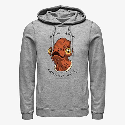 Mikina Merch Star Wars: Classic - Admiral Ackbar Unisex Hoodie Heather Grey