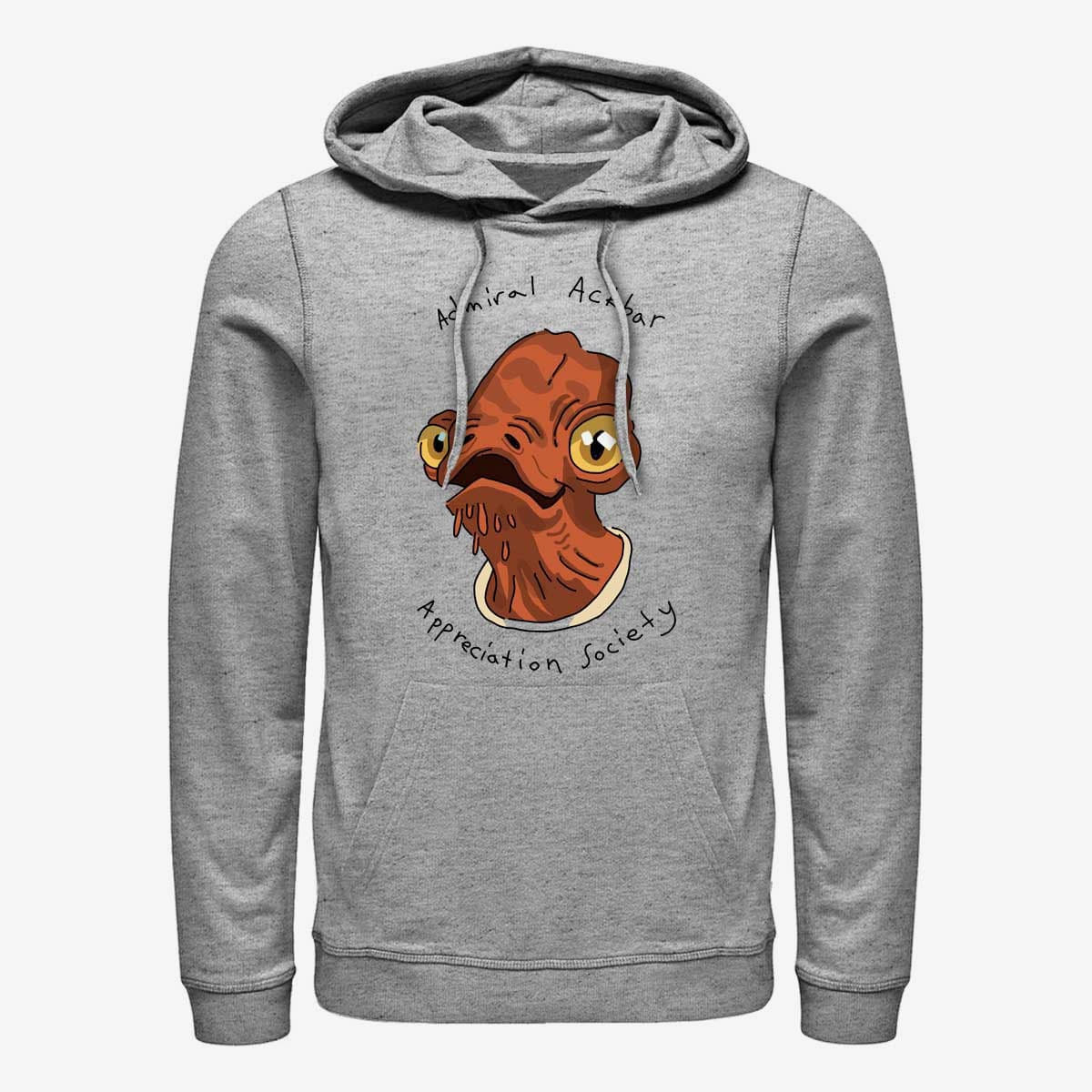 Hanorace Merch Star Wars: Classic - Admiral Ackbar Unisex Hoodie Heather Grey