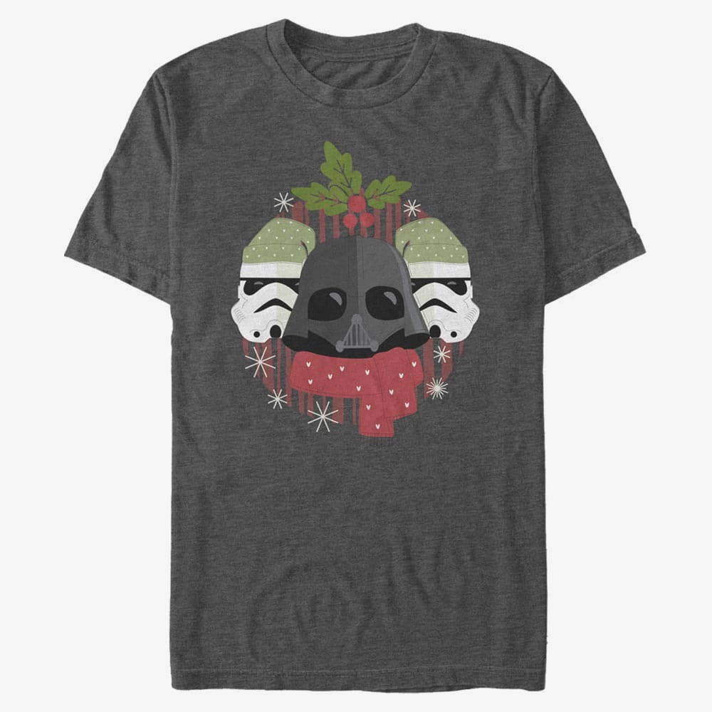 T-Shirts Merch Star Wars: Classic - Darth Holiday Unisex T-Shirt Dark Heather Grey