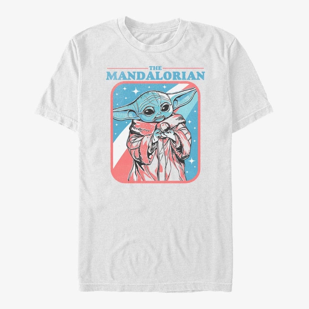 T-shirts Merch Star Wars: Classic - Stars Stripes Grogu Unisex T-Shirt White