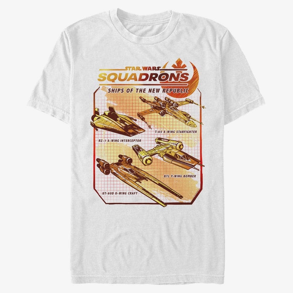 Trička Merch Star Wars: Squadrons - Rebel Ships Unisex T-Shirt White