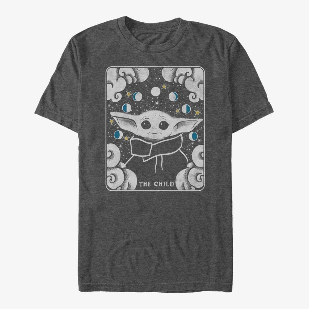 T-shirts Merch Star Wars: The Mandalorian - TAROT CHILD Unisex T-Shirt Dark Heather Grey