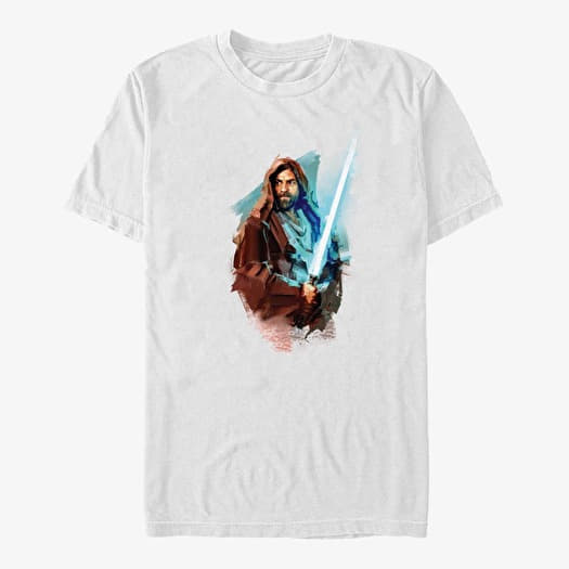 T-shirt Merch Star Wars Obi-Wan - Kenobi Paint Unisex T-Shirt White