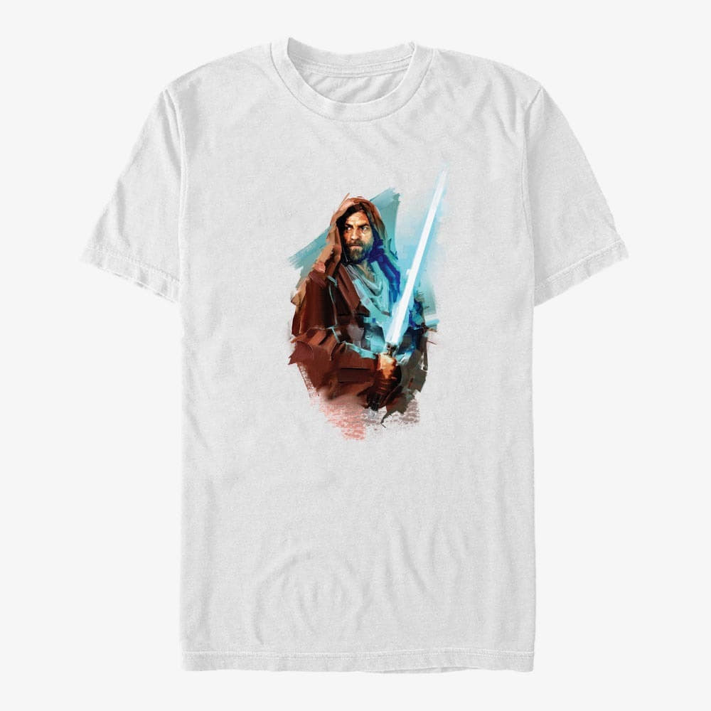 Tricouri Merch Star Wars Obi-Wan - Kenobi Paint Unisex T-Shirt White