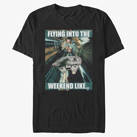 Тениска Merch Star Wars: Classic - Flying Into The Weekend Unisex T-Shirt Black