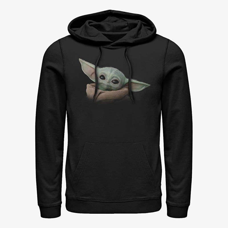 Merch Star Wars: The Mandalorian - The Child Face Unisex Hoodie Black
