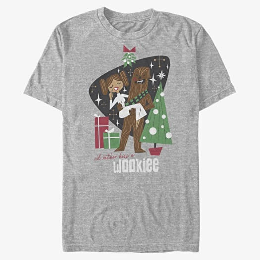 T-shirt Merch Star Wars: Classic - Kiss a Wookiee Unisex T-Shirt Heather Grey
