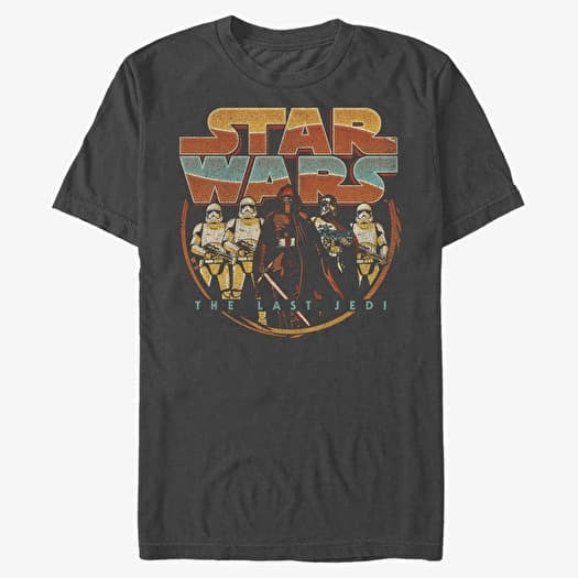 Majica Merch Star Wars: Last Jedi - Retro Style Unisex T-Shirt Dark Heather Grey