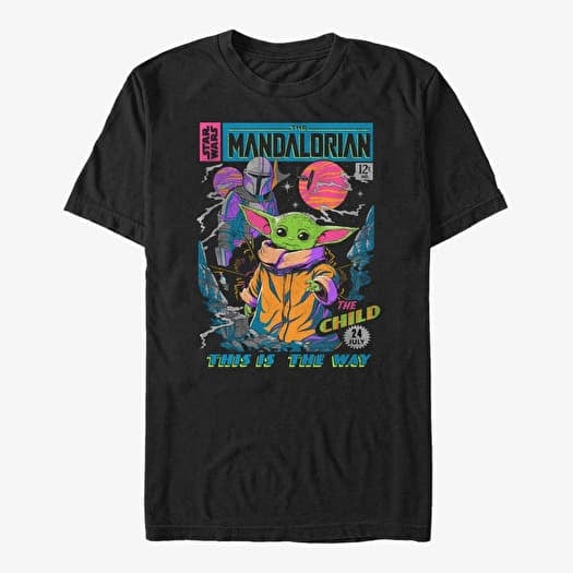 T-shirt Merch Star Wars: The Mandalorian - Neon Poster Unisex T-Shirt Black