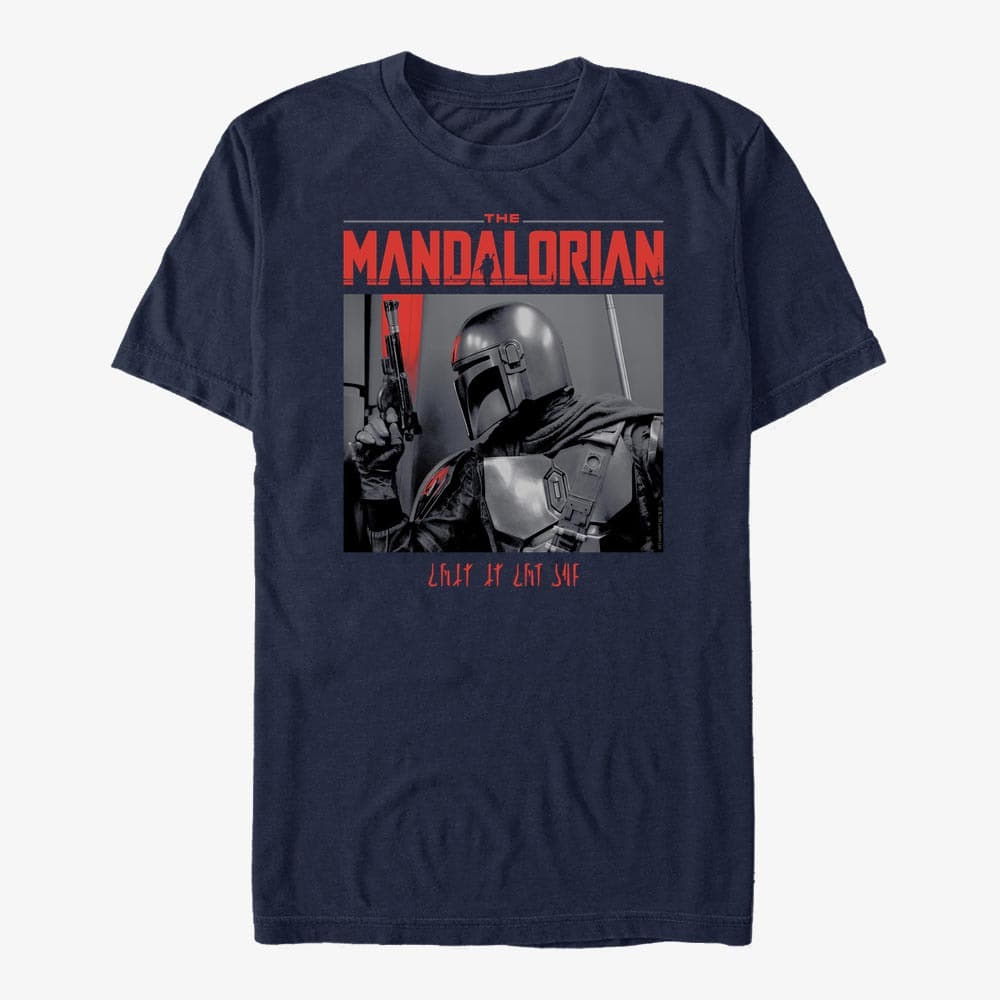 Koszulki Merch Star Wars: The Mandalorian - Code Red Unisex T-Shirt Navy Blue