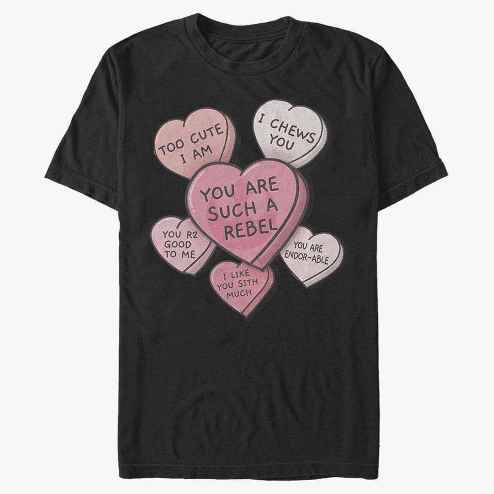 Pólók Merch Star Wars: Classic - Candy Hearts Unisex T-Shirt Black