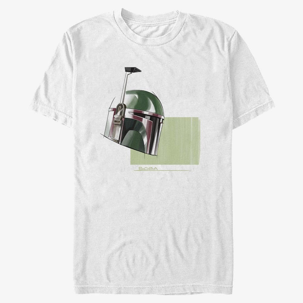T-Shirts Merch Star Wars Book of Boba Fett - Helmet Marker Drawing Unisex T-Shirt White
