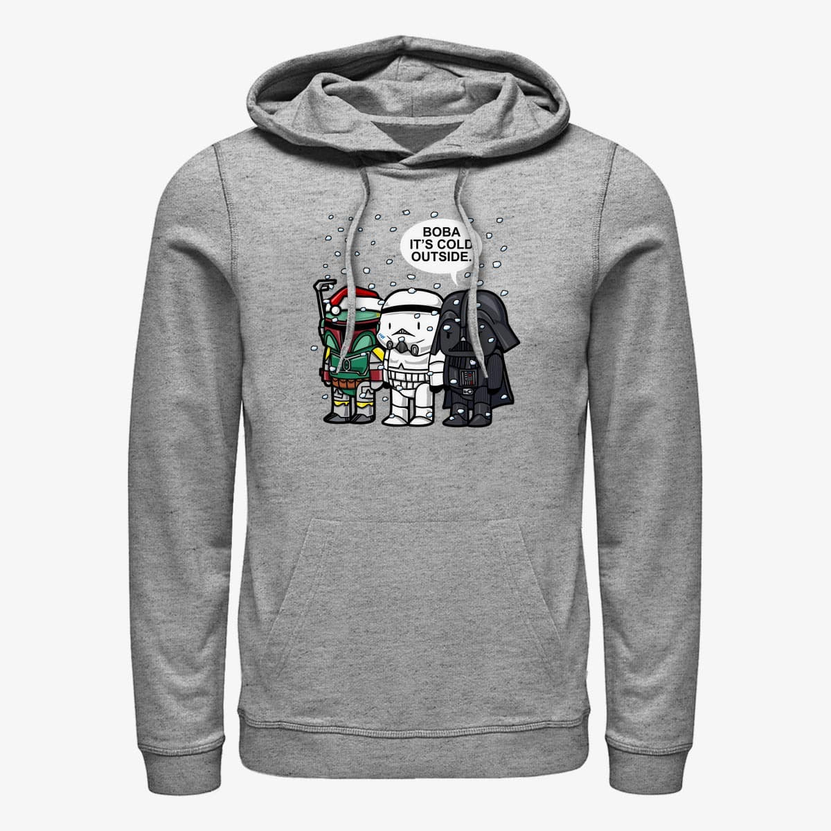 Džemperiai su gobtuvais ir džemperiai Merch Star Wars: Classic - Boba it's cold Unisex Hoodie Heather Grey