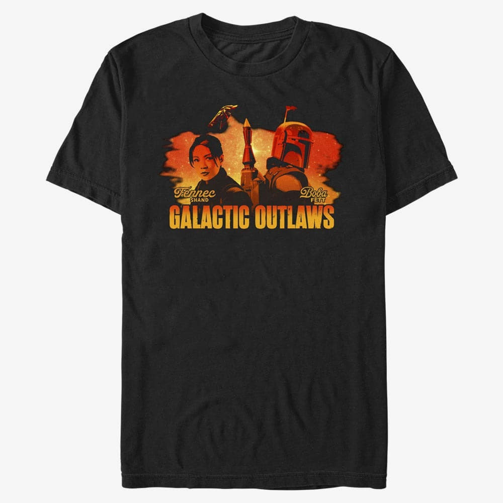 Majice Merch Star Wars Book of Boba Fett - Galactic Sunset Unisex T-Shirt Black