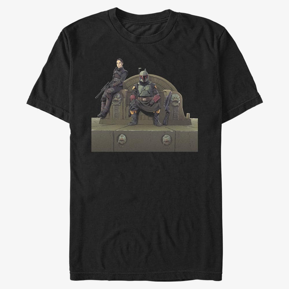 T-särgid Merch Star Wars: The Mandalorian - Throne Of Fett Unisex T-Shirt Black