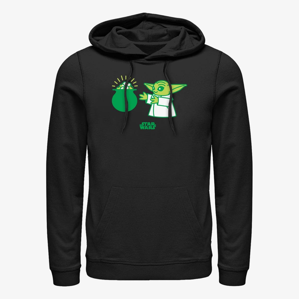 Kapuutsikud ja kampsunid Merch Star Wars: The Mandalorian - Yoda Snack Unisex Hoodie Black